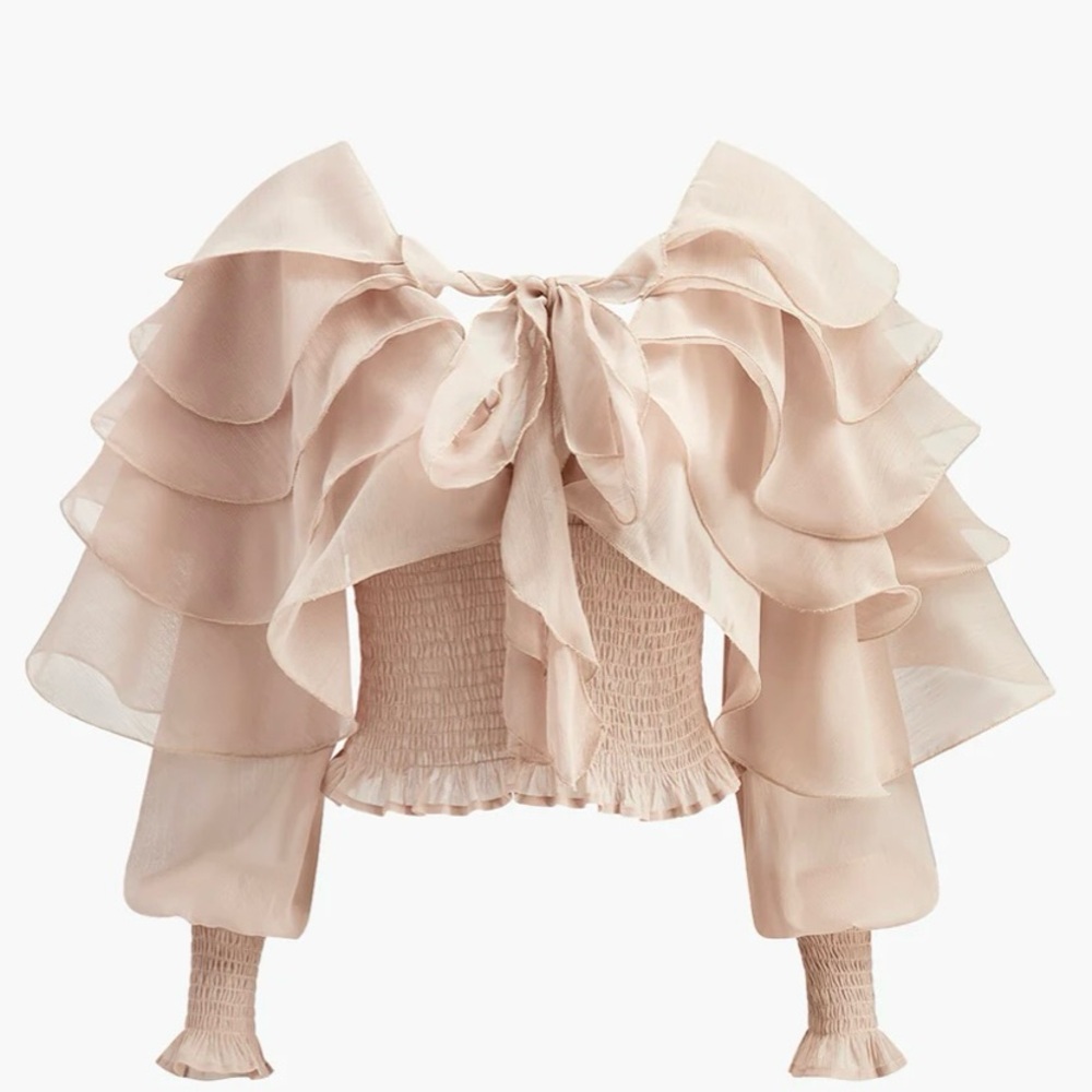Commense Cream Ruffled Blouse - Picture 5 of 5